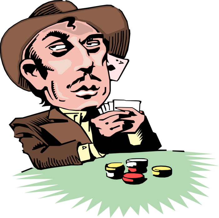 Vector Illustration Of Old West Gambling Gambler Poker - Vector Illustration Of Old West Gambling Gambler Poker (702x700)