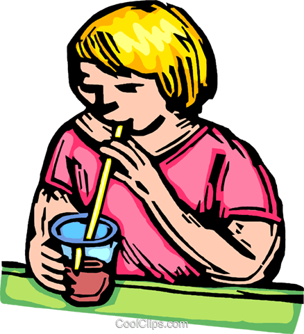 Child Drinking Royalty Free Vector Clip Art Illustration - Child Drinking Royalty Free Vector Clip Art Illustration (438x480)