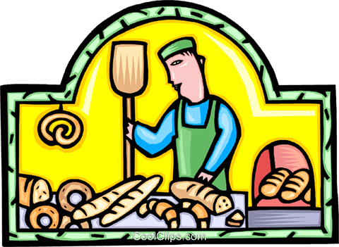 Baker Man Clipart 28629 Baker With Bread Royalty Free - Baker Man Clipart 28629 Baker With Bread Royalty Free (480x351)