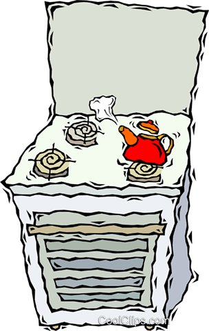 Herd, Backofen, Wasserkocher Vektor Clipart Bild - Herd, Backofen, Wasserkocher Vektor Clipart Bild (304x480)