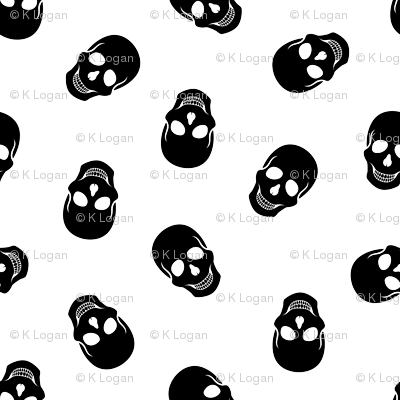 Skulls Black And White Halloween-01 - Skulls Black And White Halloween-01 (400x400)