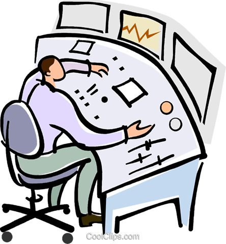 Man Working At A Mixing Board Royalty Free Vector Clip - Man Working At A Mixing Board Royalty Free Vector Clip (444x480)