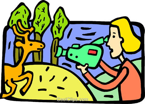 Woman Filming Wild Life Royalty Free Vector Clip Art - Woman Filming Wild Life Royalty Free Vector Clip Art (480x345)