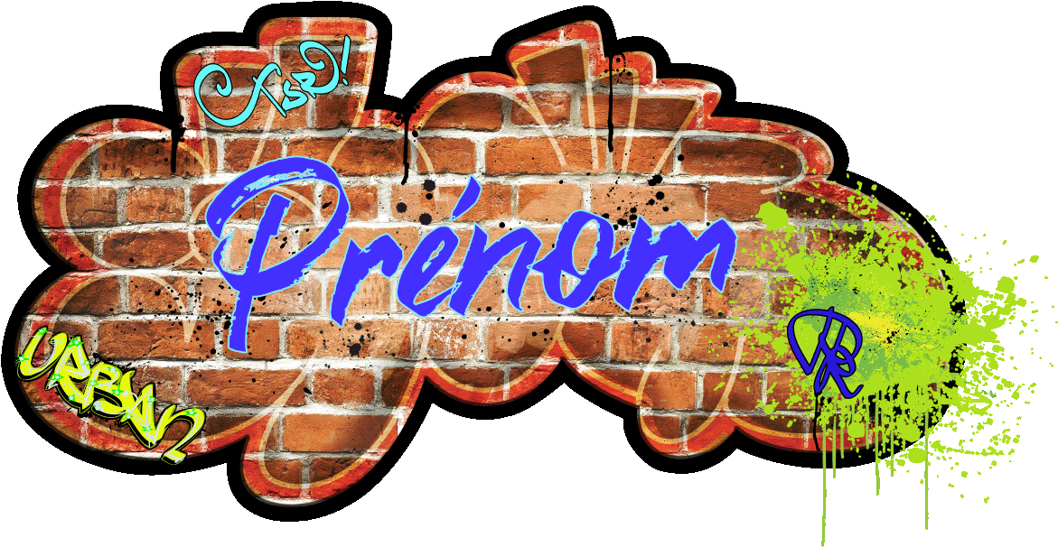 Sticker Prenom Personnalisable Mur De Graffiti Ambiance - Sticker Prenom Personnalisable Mur De Graffiti Ambiance (1200x1200)
