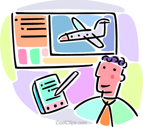 Mann Buchung Flugbuchungen Vektor Clipart Bild -vc065953 - Mann Buchung Flugbuchungen Vektor Clipart Bild -vc065953 (480x426)