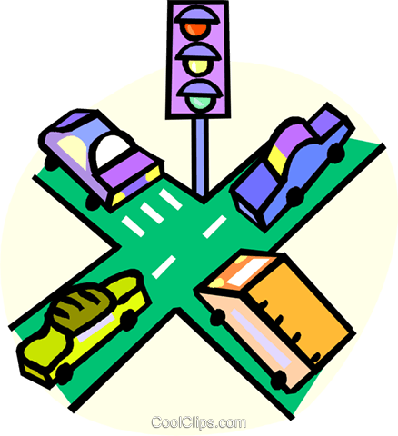 Vehicles At An Intersection Royalty Free Vector Clip - Vehicles At An Intersection Royalty Free Vector Clip (438x480)