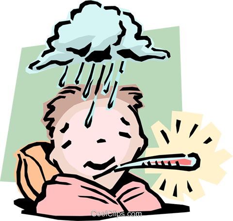 Boy Feeling Under The Weather Royalty Free Vector Clip - Boy Feeling Under The Weather Royalty Free Vector Clip (480x456)