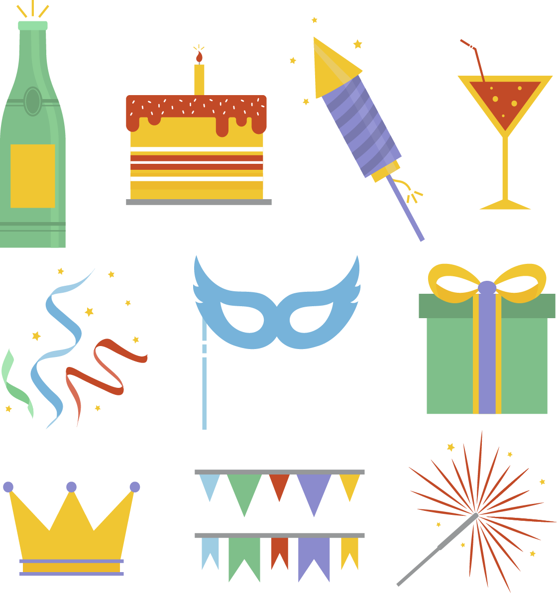 Party Carnival Decorative Elements - Party Carnival Decorative Elements (1119x1191)