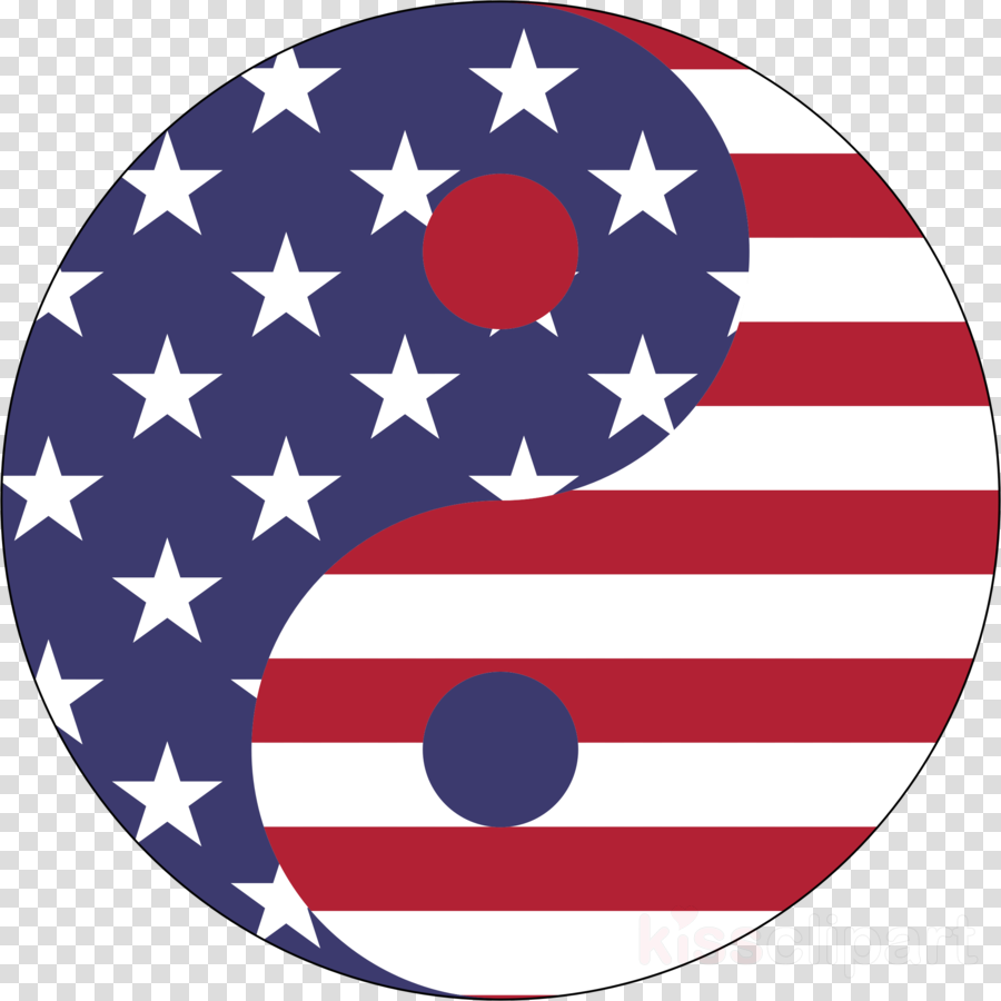 American Flag Yin Yang Clipart United States Of America - American Flag Yin Yang Clipart United States Of America (900x900)