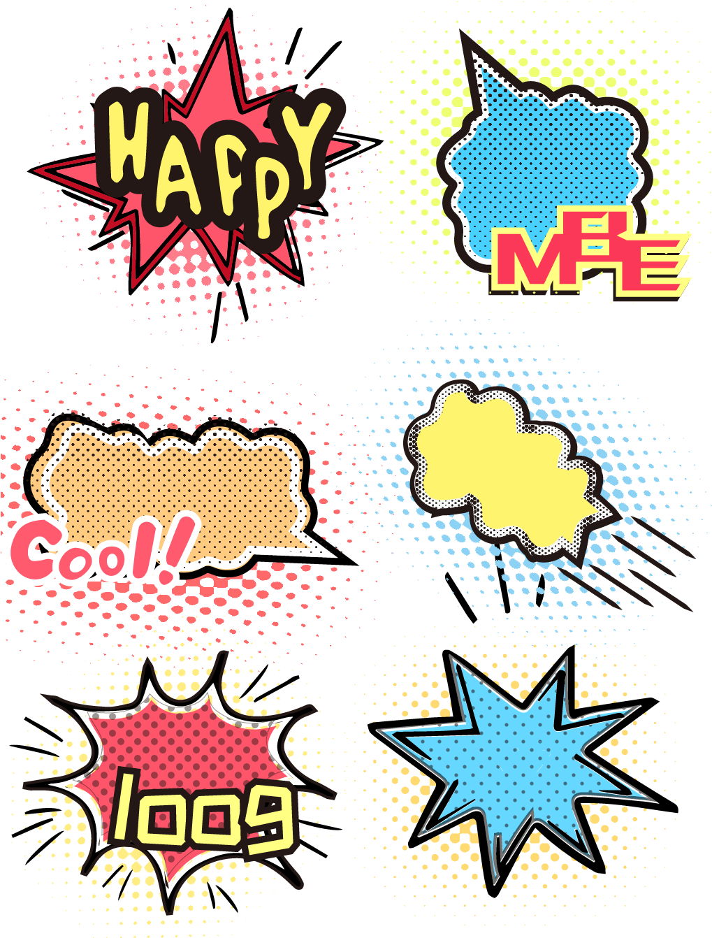 Color Explosion Cloud Pop Style Ai Vector Dialog 02 - Color Explosion Cloud Pop Style Ai Vector Dialog 02 (1024x1370)
