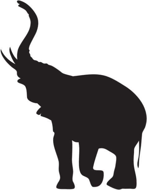 Free Png Elephant With Trunk Raised Silhouette Png - Free Png Elephant With Trunk Raised Silhouette Png (480x615)
