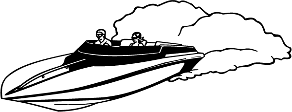 Royalty Free Library Speed Boat Clipart Black And White - Royalty Free Library Speed Boat Clipart Black And White (600x230)