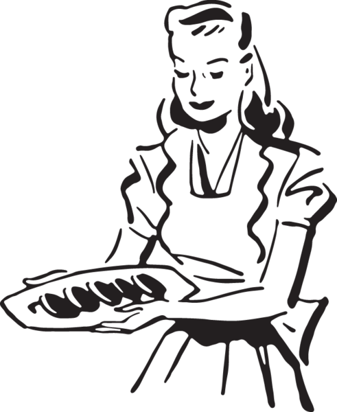 Woman Serves Food Clipart - Woman Serves Food Clipart (491x600)