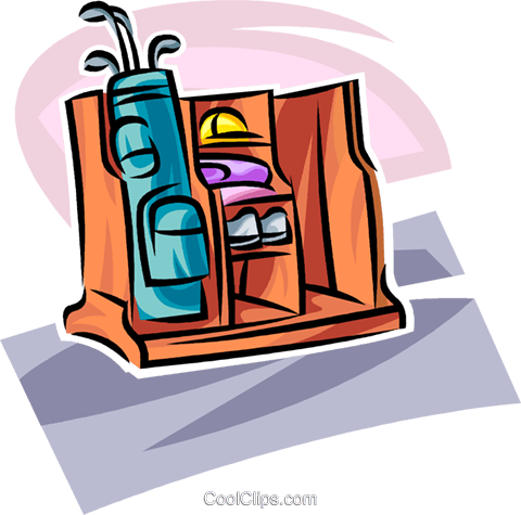 Golf Bag And Equipment Royalty Free Vector Clip Art - Golf Bag And Equipment Royalty Free Vector Clip Art (480x475)