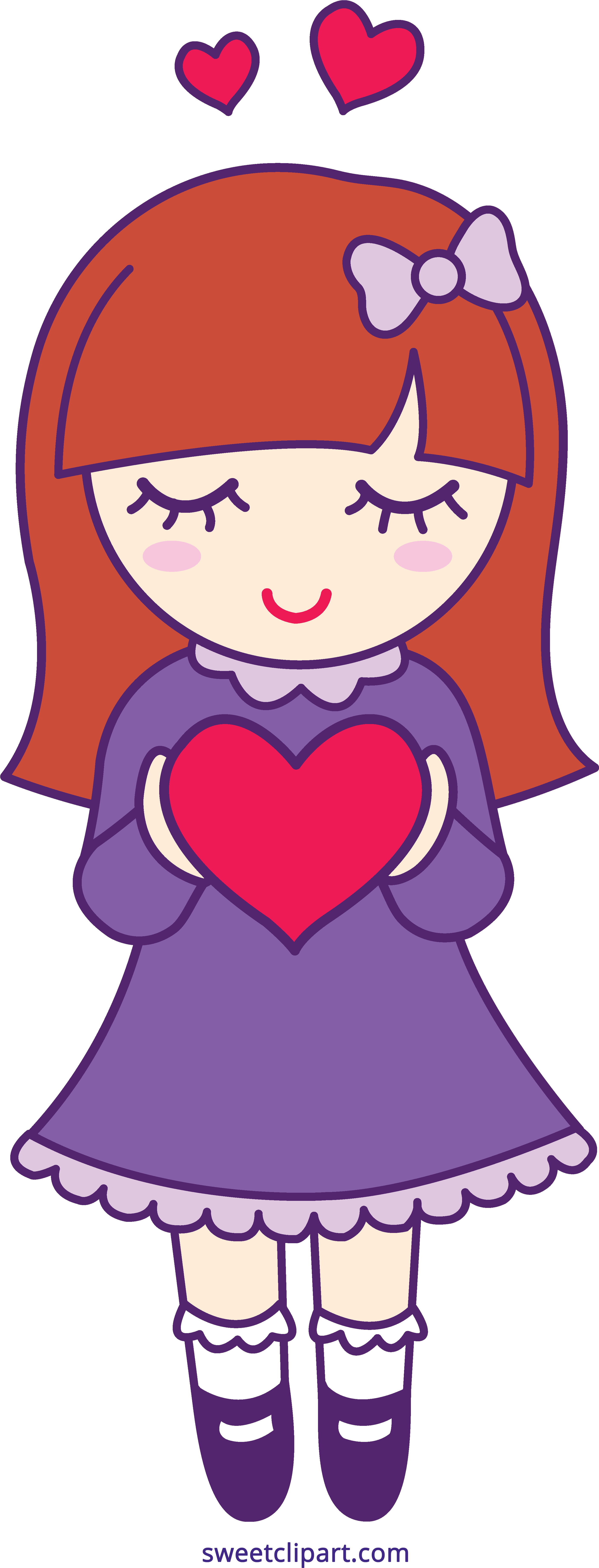 Valentine Girl Sweet Clip Art - Valentine Girl Sweet Clip Art (2798x7383)