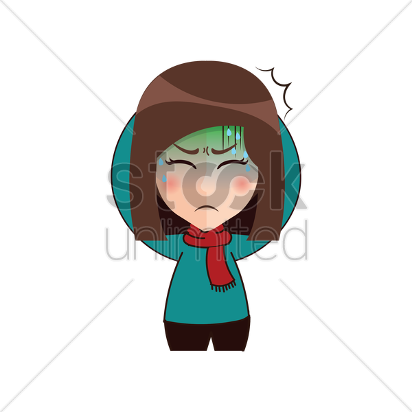 Girl Clipart Headache - Girl Clipart Headache (600x600)