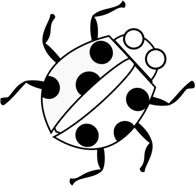 Ladybug Black White Art Flower - Ladybug Black White Art Flower (400x400)