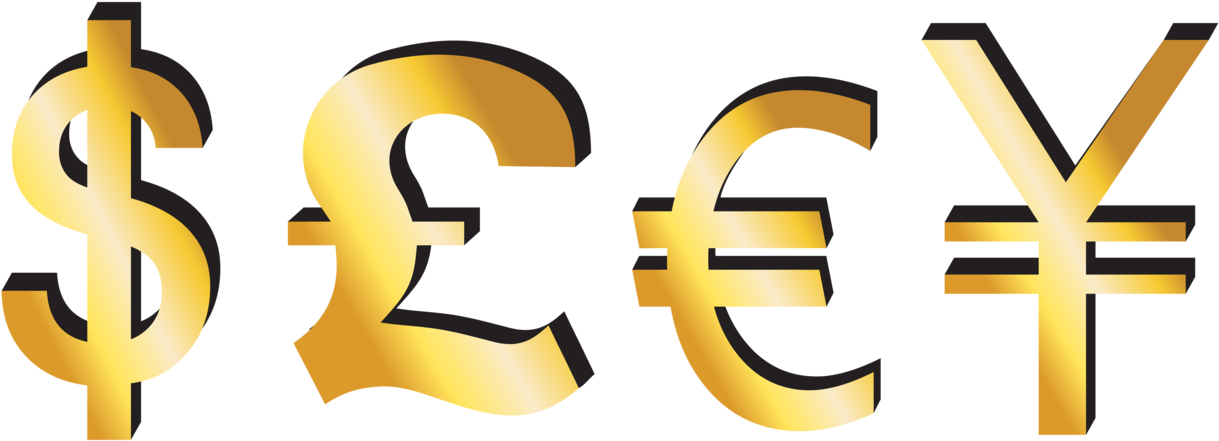 Dollar Pound Euro Yen Signs Png Clipart - Dollar Pound Euro Yen Signs Png Clipart (1250x450)