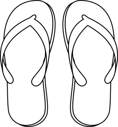 Drawing Of A Flip Flop - Drawing Of A Flip Flop (399x427)