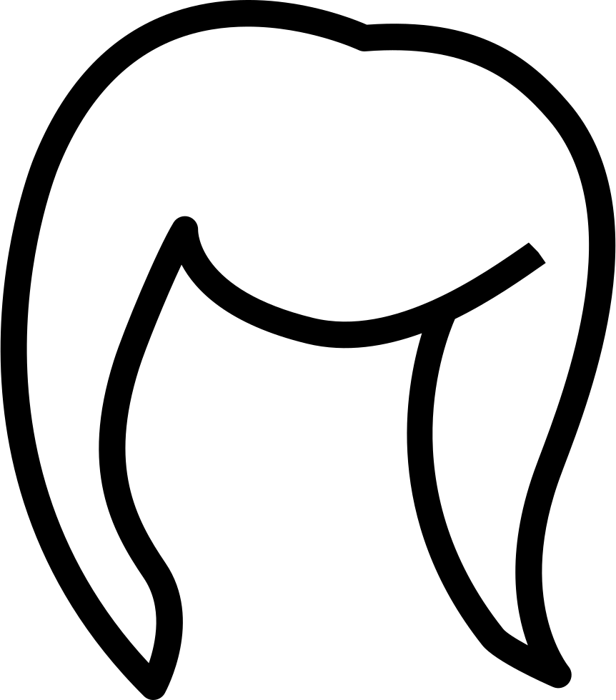 Dark Hair Clipart Hair Outline - Dark Hair Clipart Hair Outline (862x980)