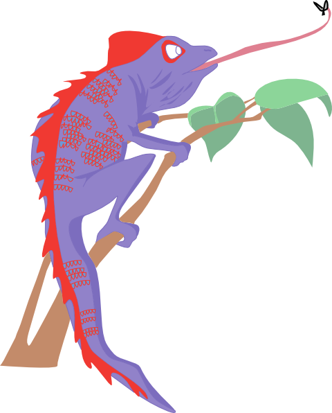 Original Png Clip Art File Purple And Red Chameleon - Original Png Clip Art File Purple And Red Chameleon (480x596)