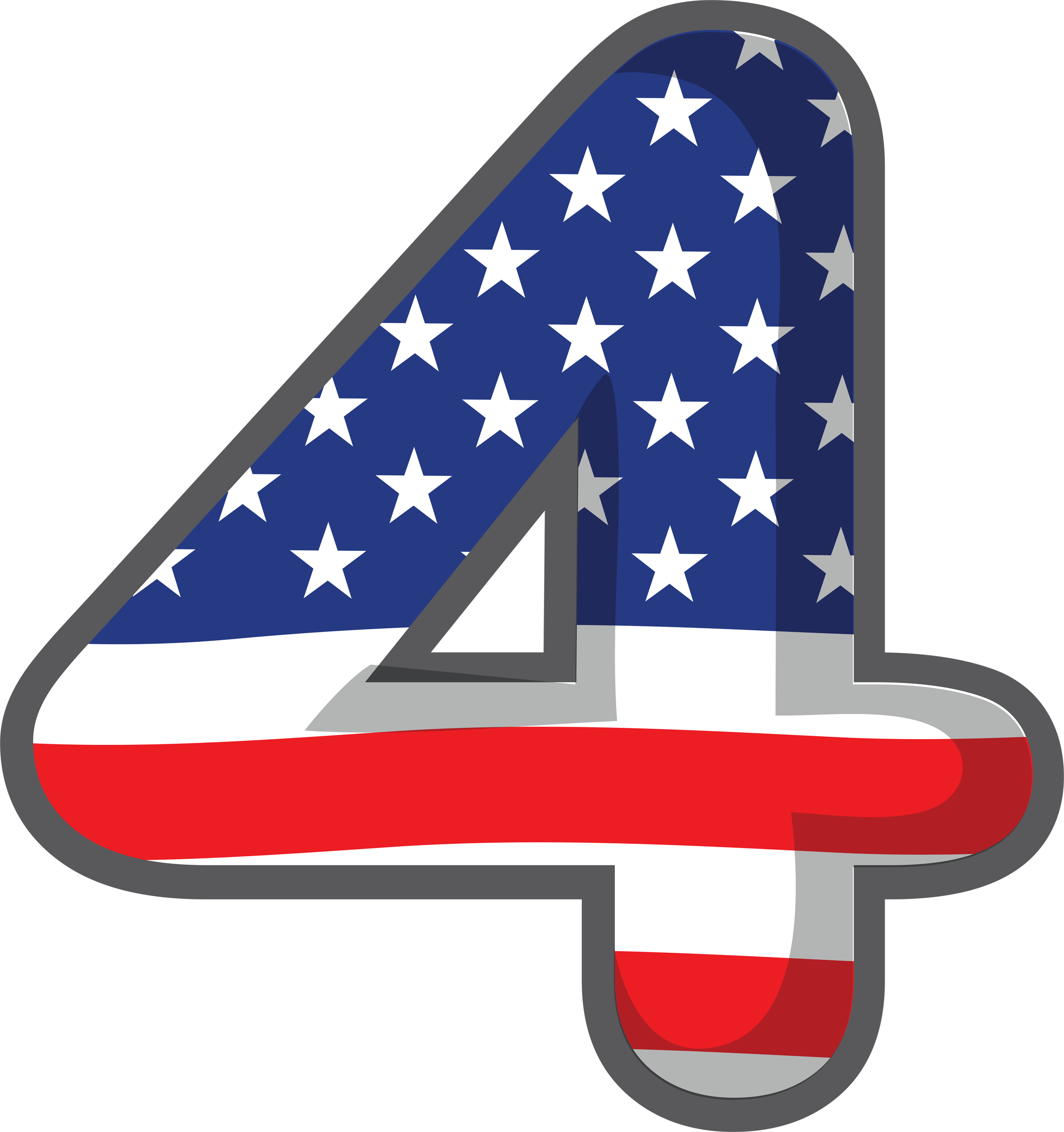 Number Four With The Usa Symbols - Number Four With The Usa Symbols (2255x2400)