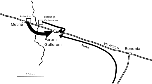 Map Of The Battle Of Forum Gallorum - Map Of The Battle Of Forum Gallorum (520x288)