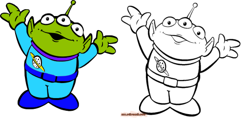 Movies, Personal Use, Toy Story Colored Alien, - Movies, Personal Use, Toy Story Colored Alien, (500x245)