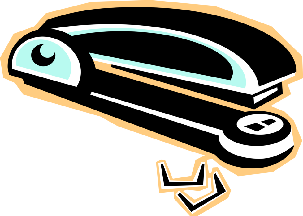Vector Illustration Of Stapler Mechanical Device Joins - Vector Illustration Of Stapler Mechanical Device Joins (979x700)