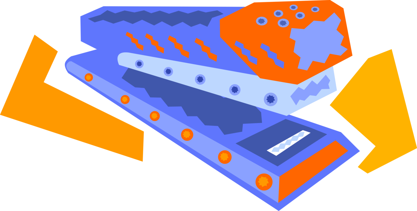 Vector Illustration Of Stapler Mechanical Device Joins - Vector Illustration Of Stapler Mechanical Device Joins (1383x700)