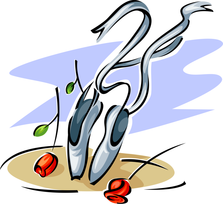 Vector Illustration Of Ballerina Ballet Shoes Or Ballet - Vector Illustration Of Ballerina Ballet Shoes Or Ballet (763x700)