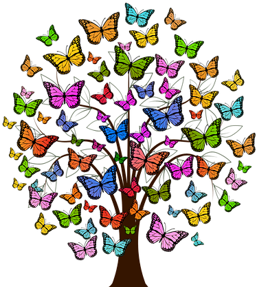 Butterflies, Tree, Colorful, Color, Ease, Elated, Swing - Butterflies, Tree, Colorful, Color, Ease, Elated, Swing (640x426)