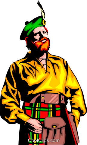 Scottish Man Royalty Free Vector Clip Art Illustration - Scottish Man Royalty Free Vector Clip Art Illustration (289x480)
