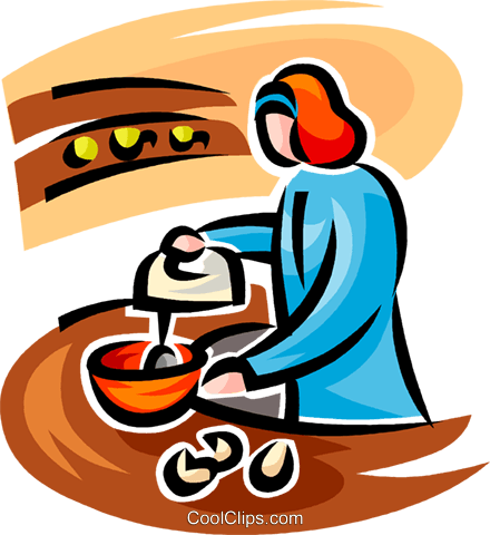 Woman Cooking Royalty Free Vector Clip Art Illustration - Woman Cooking Royalty Free Vector Clip Art Illustration (440x480)
