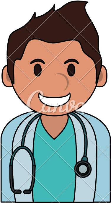 Color Image Cartoon Half Body Young Male Veterinarian - Color Image Cartoon Half Body Young Male Veterinarian (800x800)
