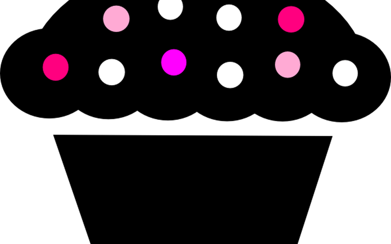 Polka Dot Cupcake Black Clip Art At Clkercom Vector - Polka Dot Cupcake Black Clip Art At Clkercom Vector (1368x855)