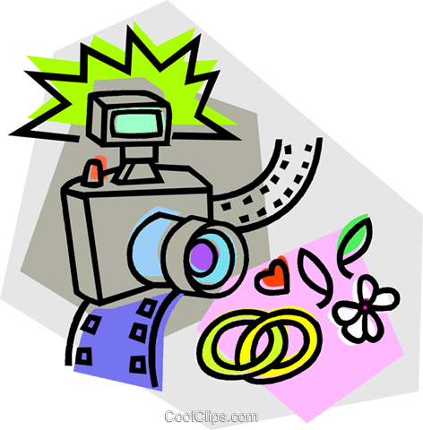 Camera With Wedding Rings Royalty Free Vector Clip - Camera With Wedding Rings Royalty Free Vector Clip (472x480)