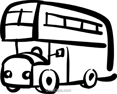 Double Decker Bus Royalty Free Vector Clip Art Illustration - Double Decker Bus Royalty Free Vector Clip Art Illustration (480x383)