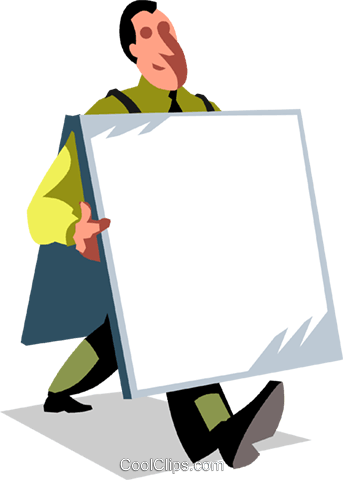 Businessman Holding A Blank Sign Royalty Free Vector - Businessman Holding A Blank Sign Royalty Free Vector (343x480)