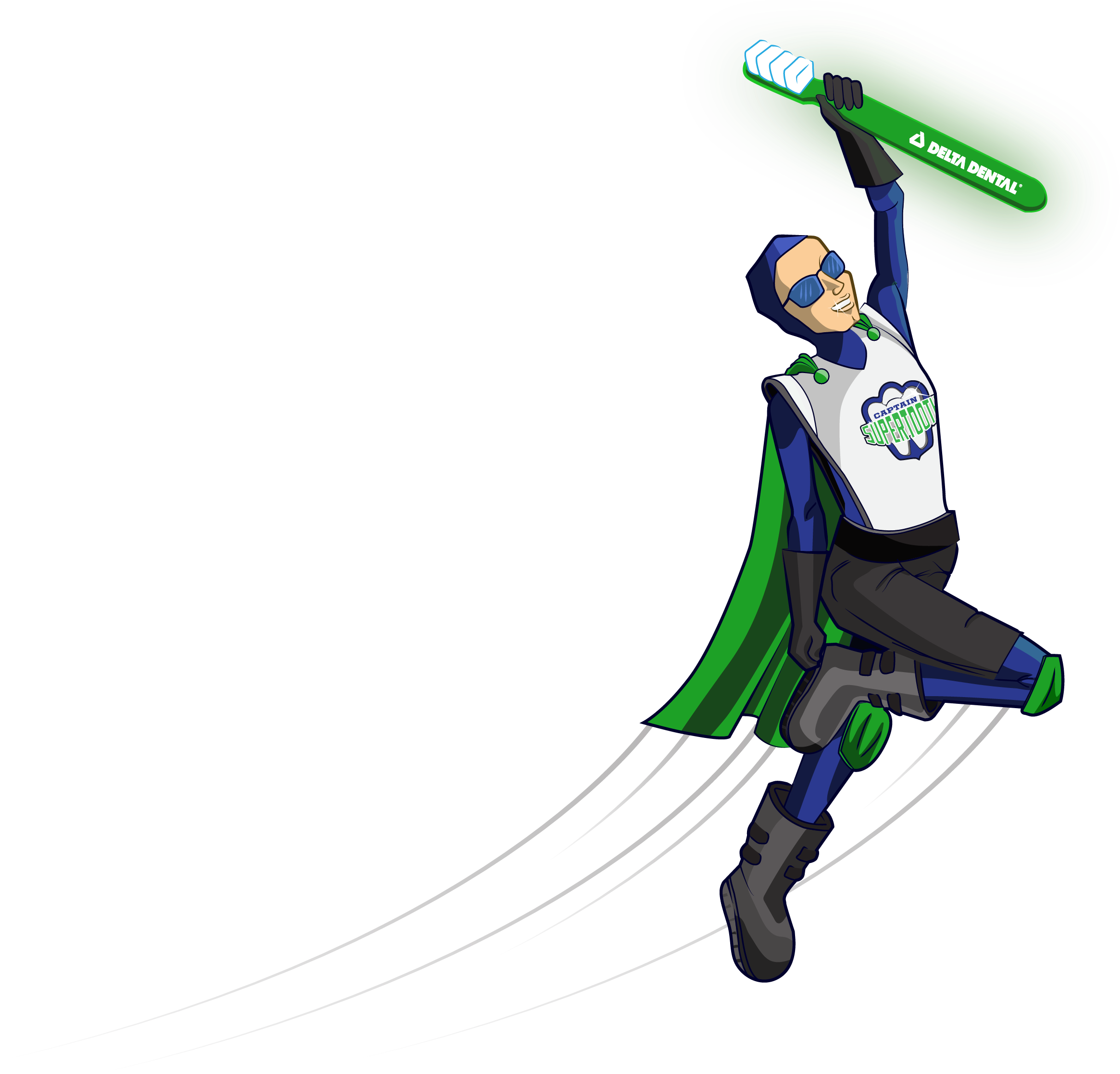 Captain Supertooth Cartoon Character Flying - Captain Supertooth Cartoon Character Flying (2400x2302)