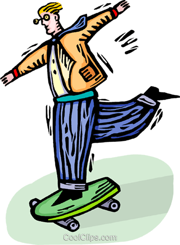 Person On A Skateboard Royalty Free Vector Clip Art - Person On A Skateboard Royalty Free Vector Clip Art (352x480)