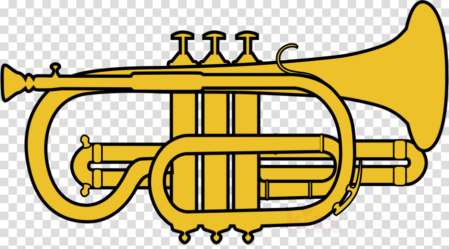 Download Cornet Instrument Drawing Clipart Cornet/trumpet - Download Cornet Instrument Drawing Clipart Cornet/trumpet (900x500)