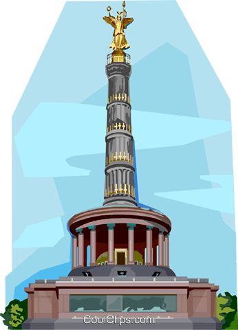 Germany Victory Column Royalty Free Vector Clip Art - Germany Victory Column Royalty Free Vector Clip Art (346x480)