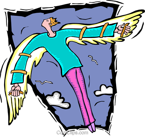 Soaring With Man-made Wings Royalty Free Vector Clip - Soaring With Man-made Wings Royalty Free Vector Clip (480x454)