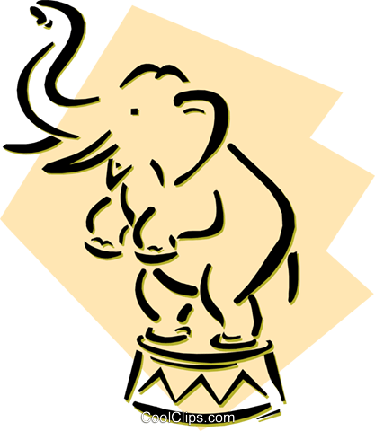 Circus Elephant Royalty Free Vector Clip Art Illustration - Circus Elephant Royalty Free Vector Clip Art Illustration (417x480)