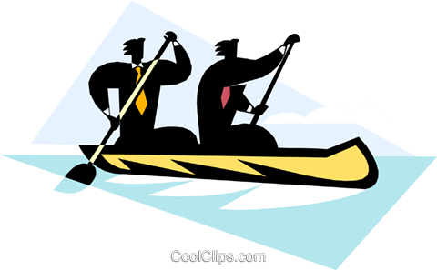 Businessmen Paddling A Canoe Royalty Free Vector Clip - Businessmen Paddling A Canoe Royalty Free Vector Clip (480x297)