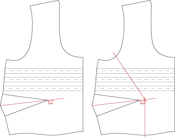 Draw A Line Starting From The Middle Of The Dart And - Draw A Line Starting From The Middle Of The Dart And (591x464)