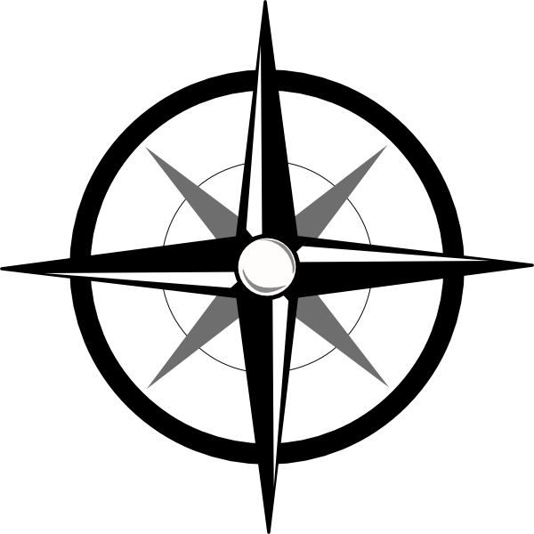 Compass Rose Clip Art Free Vector In Open Office Drawing - Simple Compass Logo (600x600)