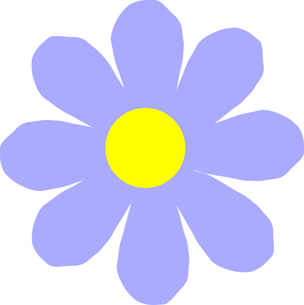 Blue Flower Clipart Petal - Flower With 8 Petals Clipart (594x597)