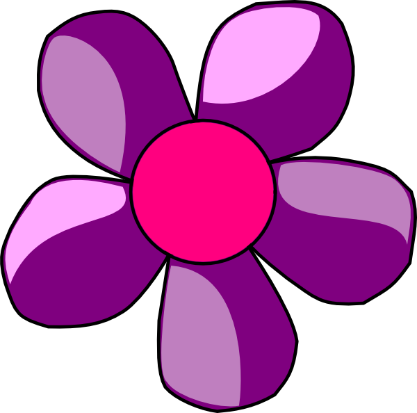 Clipart Flower Purple - Purple And Pink Flower Clip Art (600x594)